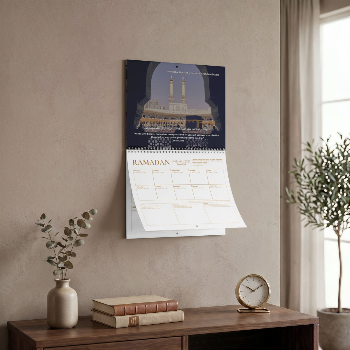 (Medium) The Ramadan Journey Wall Calendar | Rajab - Sha'ban - Ramadan - Shawwal | 1448 AH | 2026-27 | Medium (11 × 8.5 in)