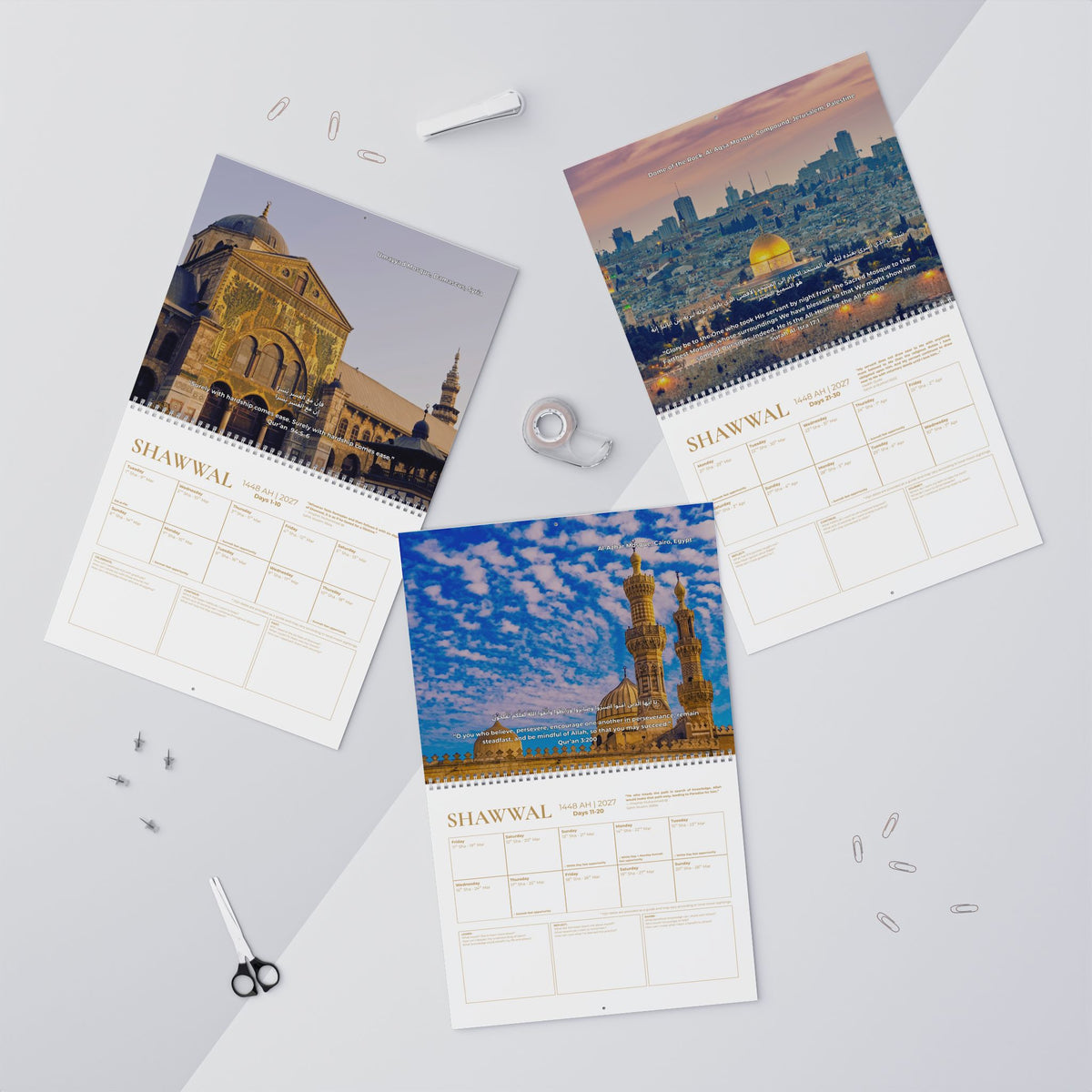 (Large) The Ramadan Journey Wall Calendar | Rajab - Sha'ban - Ramadan - Shawwal | 1448 AH | 2026-27 | (14" x 11.5")