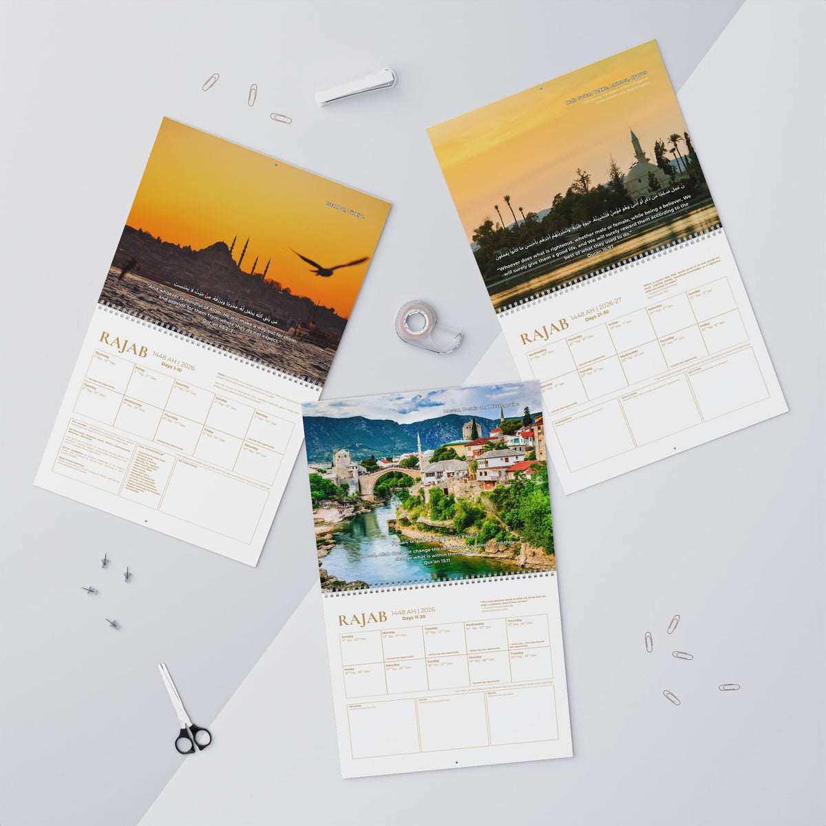(Large) The Ramadan Journey Wall Calendar | Rajab - Sha'ban - Ramadan - Shawwal | 1448 AH | 2026-27 | (14" x 11.5")