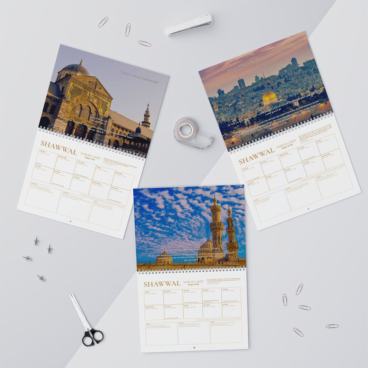 (Medium) The Ramadan Journey Wall Calendar | Rajab - Sha'ban - Ramadan - Shawwal | 1448 AH | 2026-27 | Medium (11 × 8.5 in)